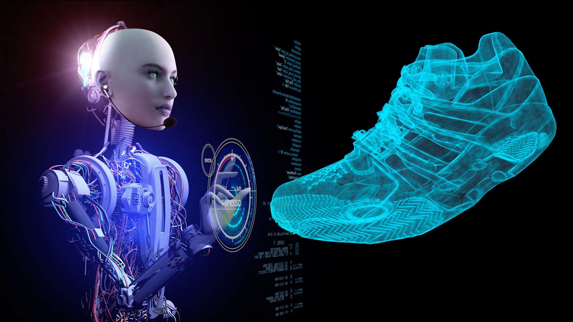 Artificial Intelligence Robot Designing Shoe